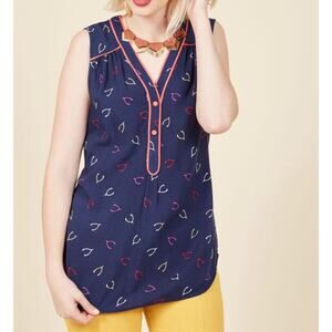 ModCloth Cafe au Soleil wishbone retro blouse